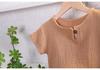 Boys' Cotton Linen Short Sleeve Set, Ages 0-5 - Summer Korean Style Casual Wear, Breathable for Southeast Asia