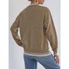 Fall Winter New Women Loose Color Block Patchwork Casual Pullover Sweater, European & American Style Ladies Top