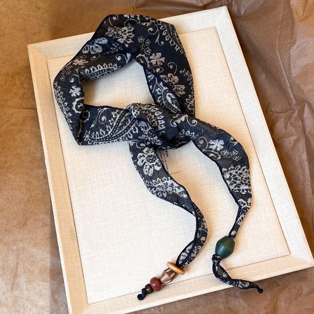 Silk Material Silk Scarf Necklace High-End Quality Neck-Wrapping Scarf  Overcoat Jewelry