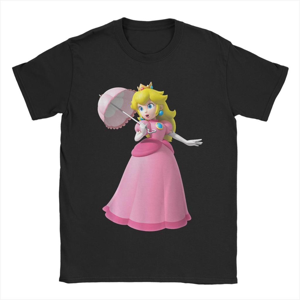 Unisexs Super Marios Princess Peach 3D Poster T Shirt Pure Cotton Clothing Vintage Short Sleeve Tees Gift Idea TShirts