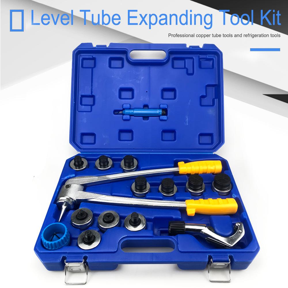 Level Tube Expanding Tool Kit 10-42mm Inch/Metric Manual Refrigeration Copper Pipe Expanding Tool Set