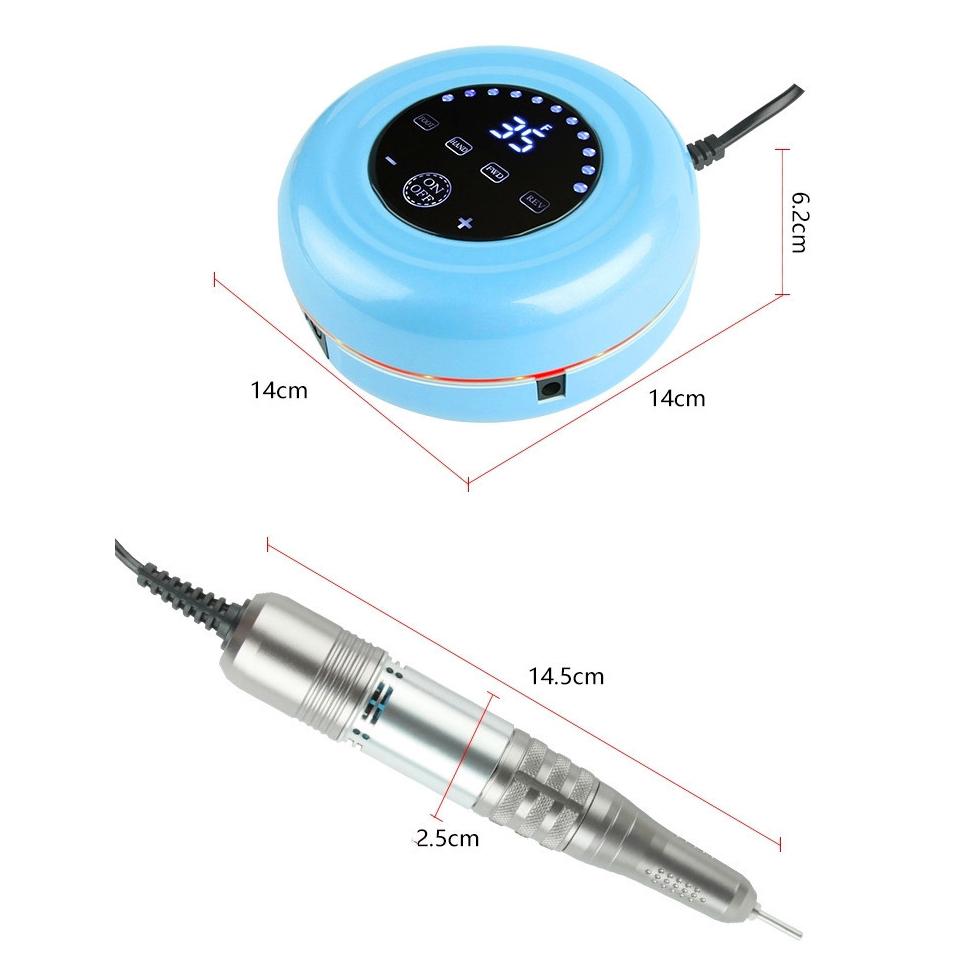 Elektrická vrtačka na nehty 35 000 ot./min. Elektrický pilník na nehty s LED displejem Nástroje na nehty Manikúra Stroj na vrtání nehtů Leštička