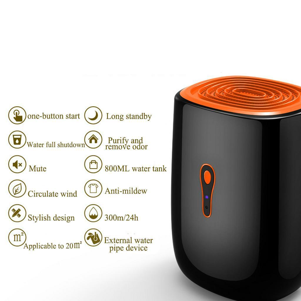 800ML Low Noise Dehumidifier Mini Portable Dryer Anti-Mildew Purification 25W Portable Cleaning Device Air Dryer Moisture