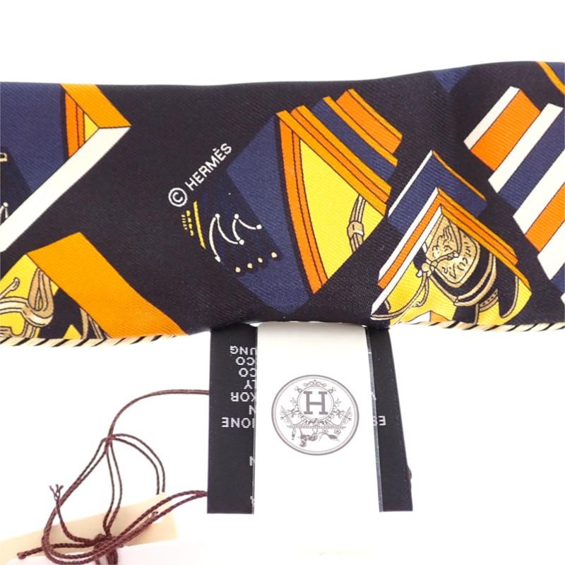 HERMES  H853932S_22  scarf Orange/Navy silk Women