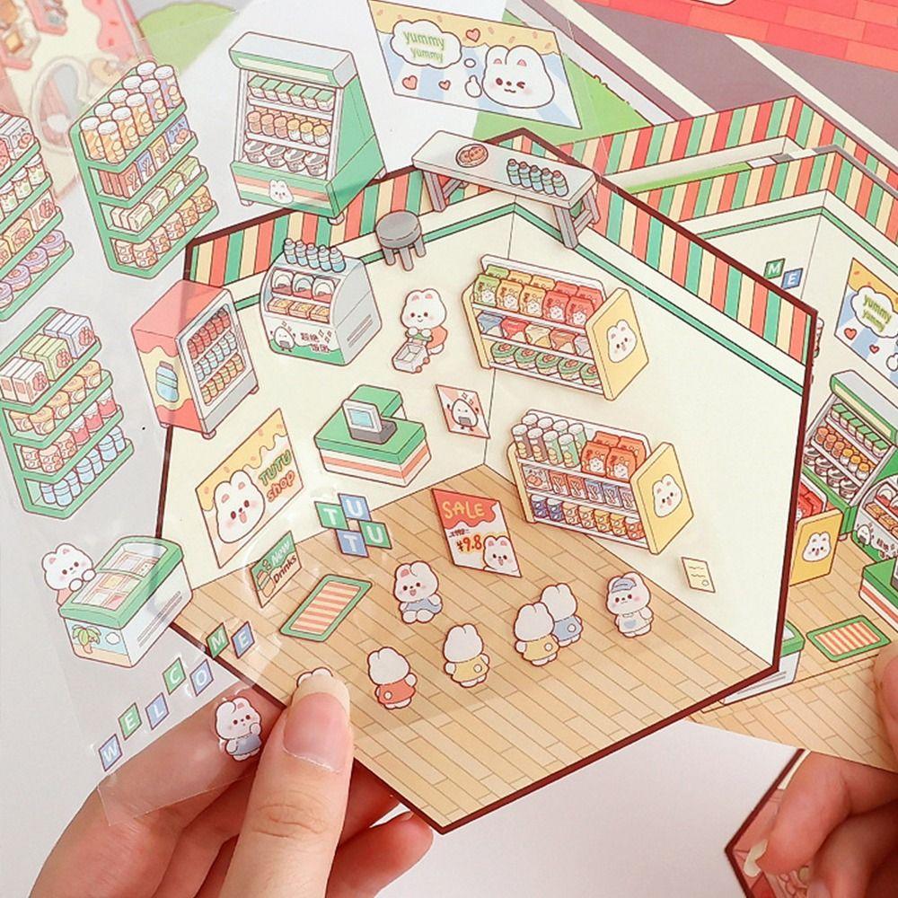 Decorative Visual Stacking Sticker DIY Landscaping Stickers Kawaii Miniature Scene 3D Stickers