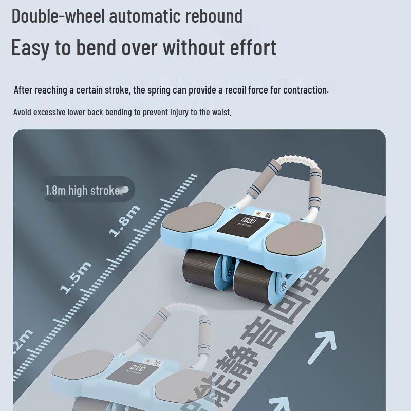 2025 Automatic Rebound 4-Wheel Ab Roller with Elbow Support