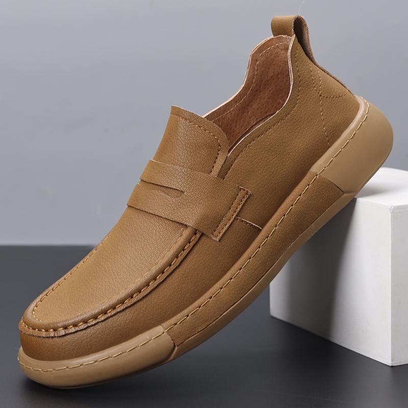 Fashion Brand Men Genuine Leather Walking Loafers High Quality Soft Bottom Comfy Business Shoes Fashion Office Dress Flat Designer Shoes