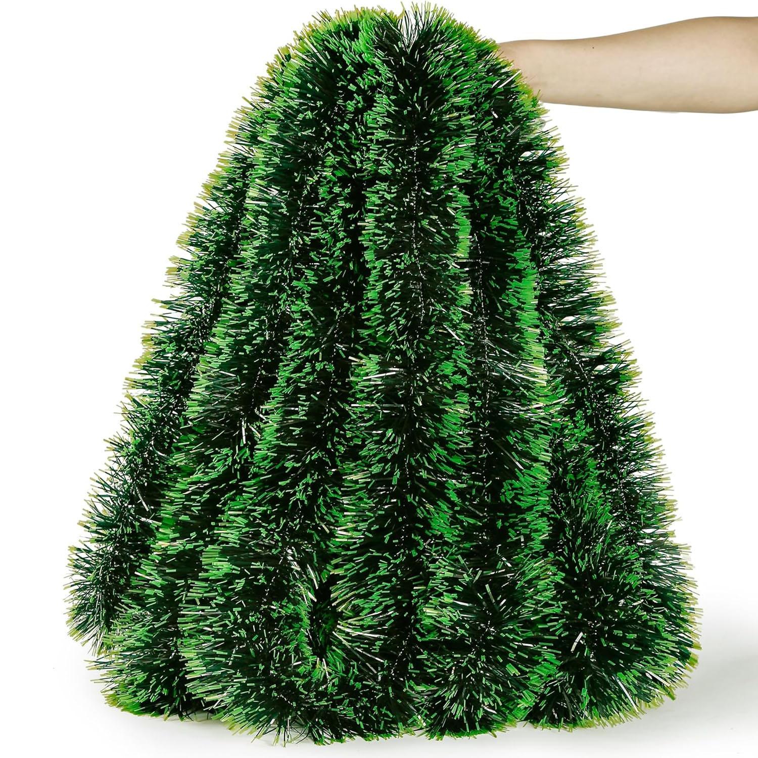 

60M Christmas Ribbon Garland Green Cane Tinsel Ribbons Xmas Tree Hanging Pendent Wreath Ornaments Home Party Supplies 2M (1String) зелёный