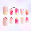 Primavera/Estate Ragazza Dolce Pompelmo Fiore Rosa Resina 3D Blush Gradiente Unghie Ovali - 24 Pezzi Rimovibili