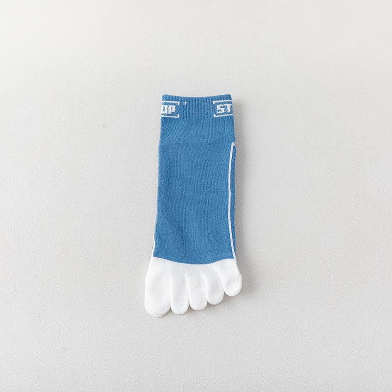 Fünf-Zehen-Socken, Damen-Streifen-Baumwollsocken, Atmungsaktiv, Anti-Sportler und Schweißabsorbierend, Kurze Socken mit Zehentrennung, Sport-Baumwollsocken