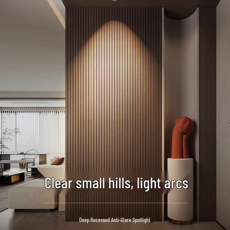 Hidden Anti-Glare LED Spotlight: Embedded Living Room Ceiling Downlight with Wall Washer