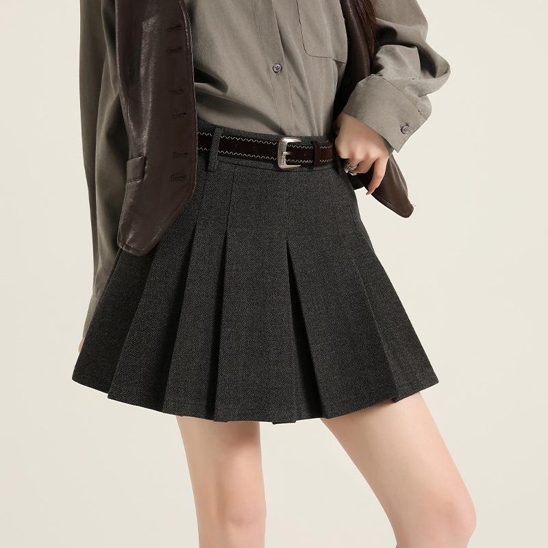 2026 Women's A-line High Waist Pleated Skirt - Autumn/Winter School Style