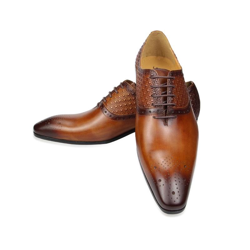 Fashion Elegant Wedding Party Shoes For Men Genuine Leather Handmade Oxfords Style Business Office Customized Brogue Shoes Made In China