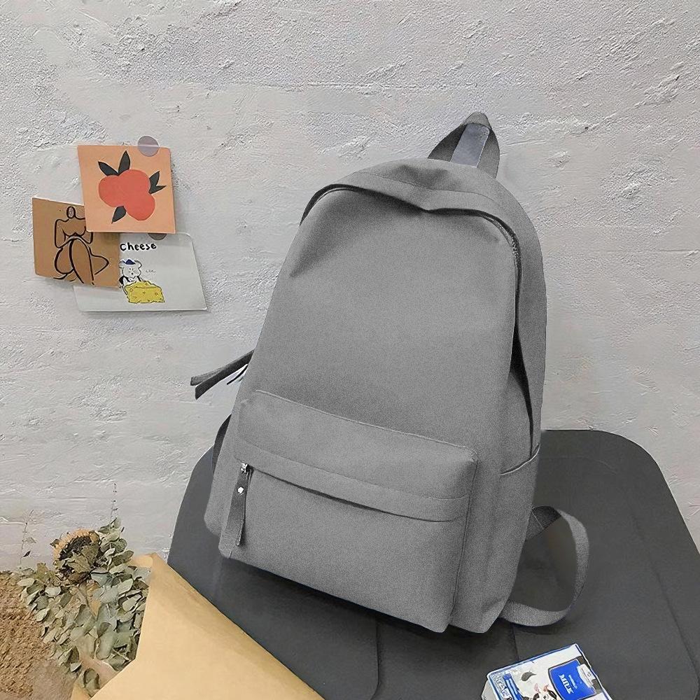 Schoolbag Japanese Men's Schoolbag Korean Version of Simple and Versatile Solid Color Student Unprinted Junior High School Mori Ins Backpack