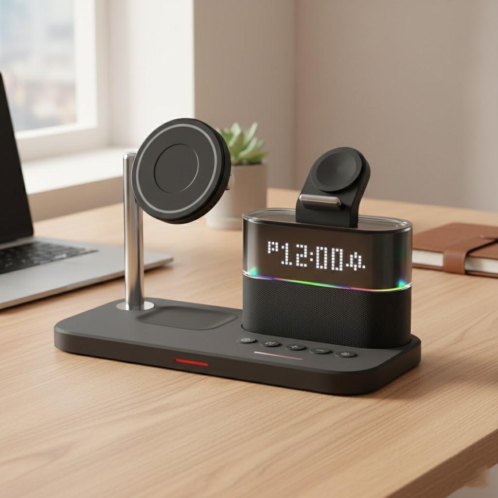 15W 5in1 Wireless Charger Magnetic Charging Station for iPhone 13 12 IWatch Ultra AirPods Samsung S23