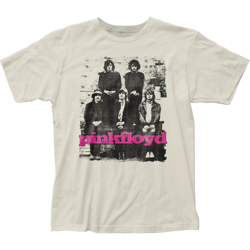 Pink Floyd Five Man T-shirt Mens Rock and Roll Classic Band Tee Vintage White XXL