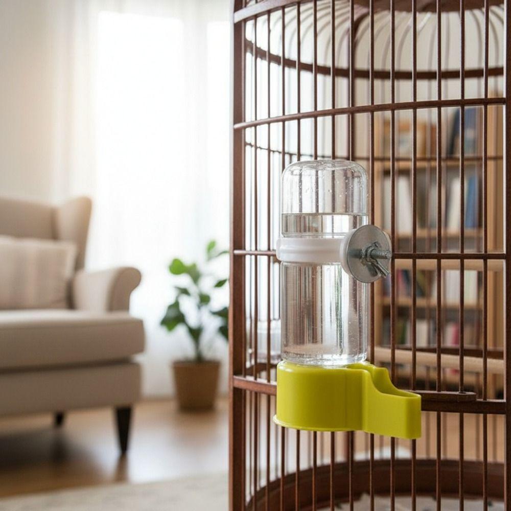 140ml Automatic Birds Drinker Transparent Large Capacity Automatic Feeder Leak-proof Hamster Bottle