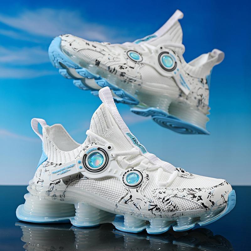 

Men s Sock-top Blade Sole Sneakers Breathable Knit Non-slip Shock Absorbing Casual Sports Shoes 46 синій