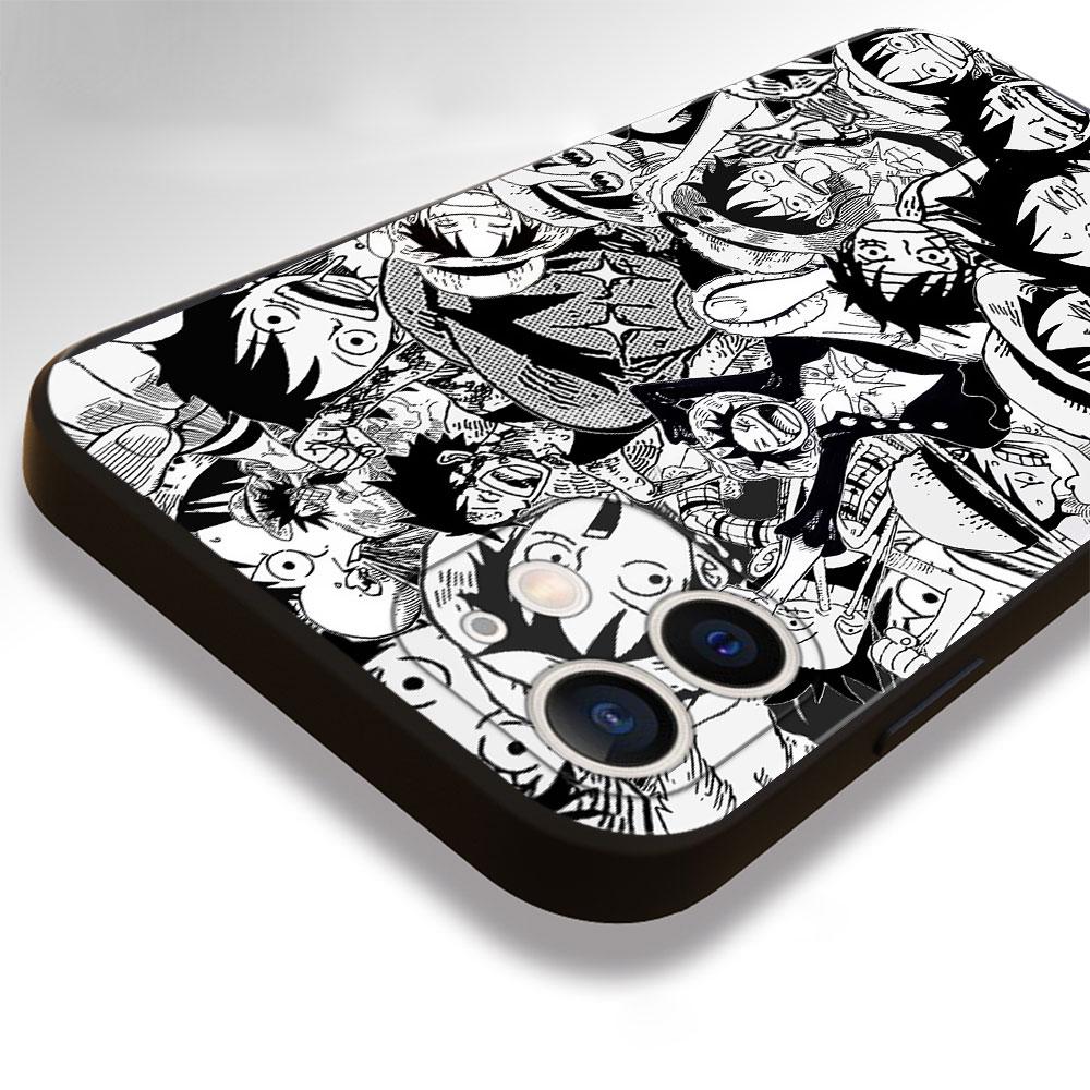 One Piece Luffy Collage silikonové pouzdro na telefon pro iPhone 11 12 13 Pro 12 Mini X XS Max XR 7 8 6 6S Plus SE 2020 Soft Cover Coque