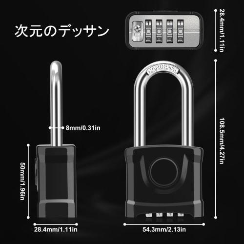 Diyife Upgraded Large Waterproof Padlock, Outdoor Padlock with One-Touch Unlock, 4-Digit Combination Lock, 8mm Thick 304 Stainless Steel Locker, Anti-