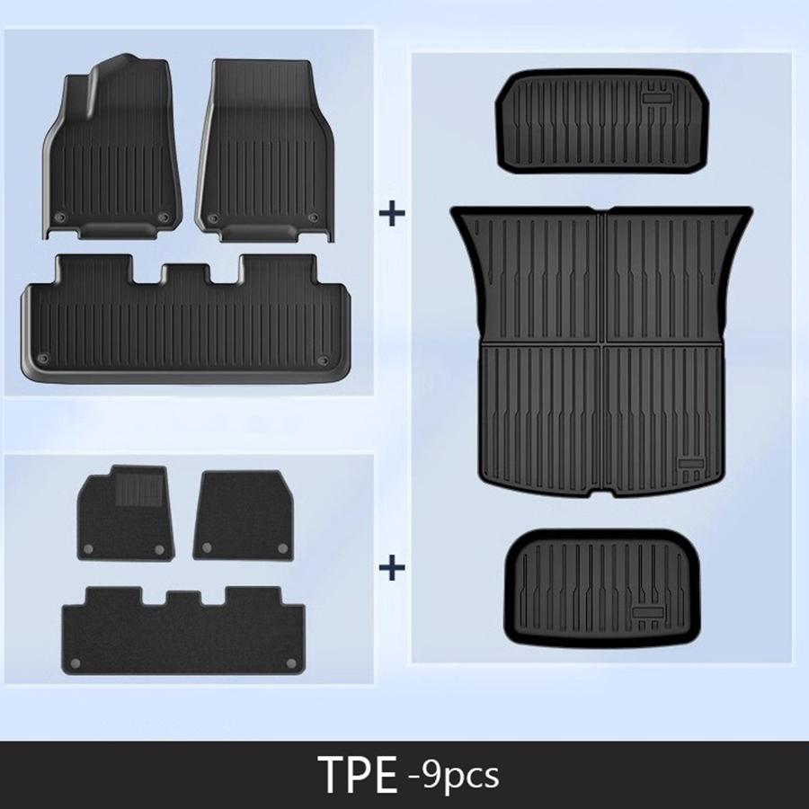 For Tesla New Model 3 Highland Y Juniper 2026 TPE Floor Mats /Cargo Liner All Weather Trunk Mats Floor Liner Seat Backrest Mats