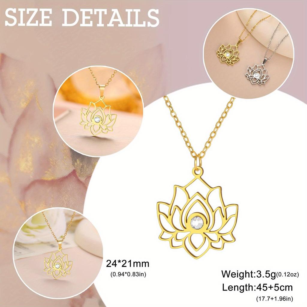 Lotus Pendant Necklace, Feminine Style, Simple Design Versatile Neck Accessory, Elegant Jewelry, Preferred for Daily Wear.