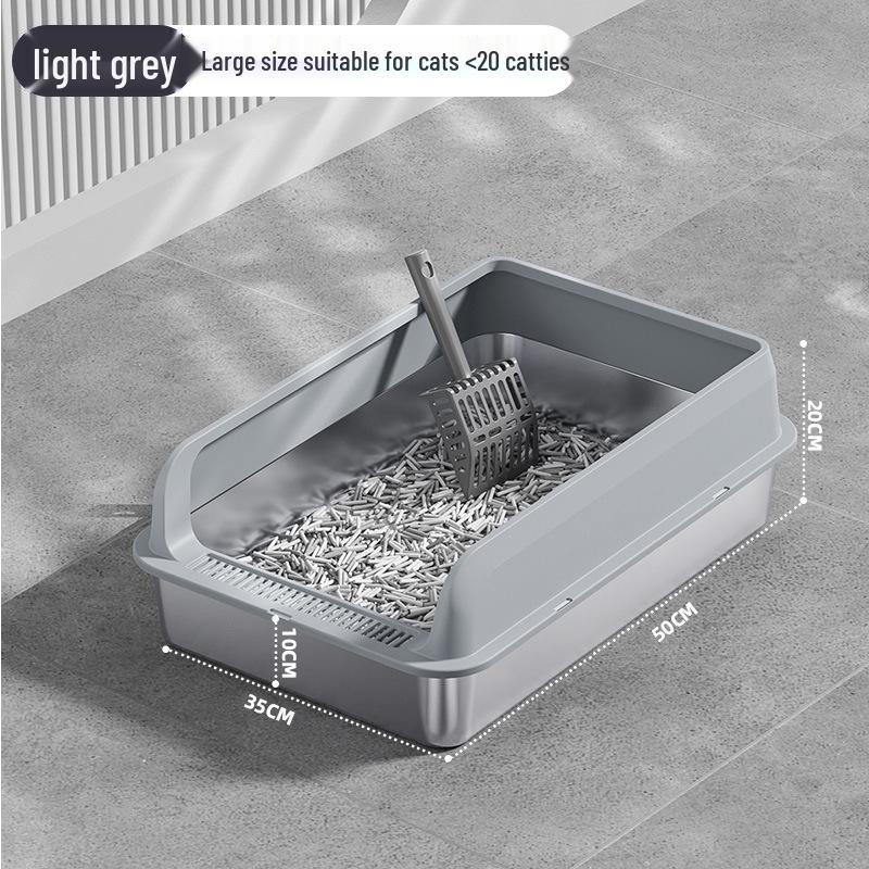 Luxuriöse spritzwassergeschützte Katzentoilette mit großem Raum, hohem Rand und Edelstahleinsatz für Weihnachten