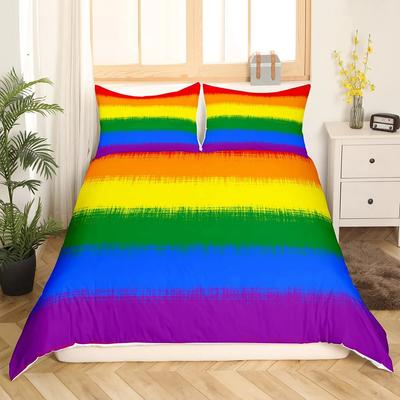 Abstract Rainbow Colorful Bedding Set Queen King Sinlge Duvet Cover Dream Polyester Comforter Covers Pillowcase Soft Bedclothes