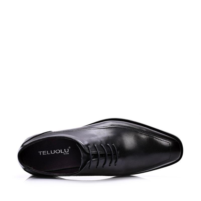 Men's Genuine Leather Pointed Toe Business Shoes - Trendy Formal Footwear