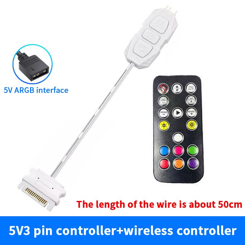 Argb Kontrolcü 5V 3Pin Sata Arayüzü Uzatma Kablosu Işık Kontrolcü Adaptörü PC Fanı CPU Soğutucu Fanı Işık Şeridi Radyatör İçin