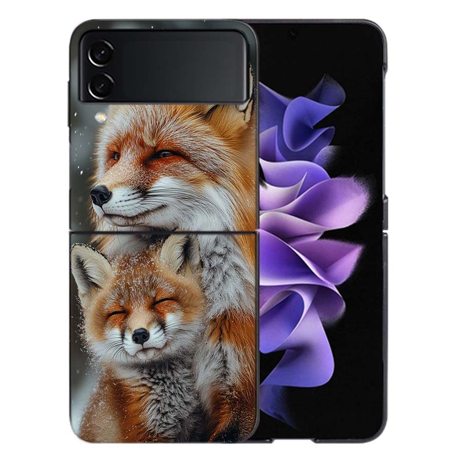 The Red Fox in Winter Ice and Snow Coque For Samsung Z Flip7 6 Galaxy Case Shockproof Z Flip5 Z Flip3 4 5G Hard Cover Phone TPU