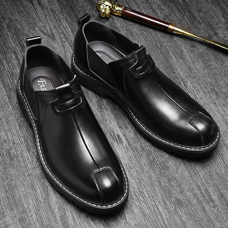 New Arrival Retro Bullock Design Men Classic Business Formal Shoes Pointed Toe leather shoes Men Oxford Dress Shoes 2025 new