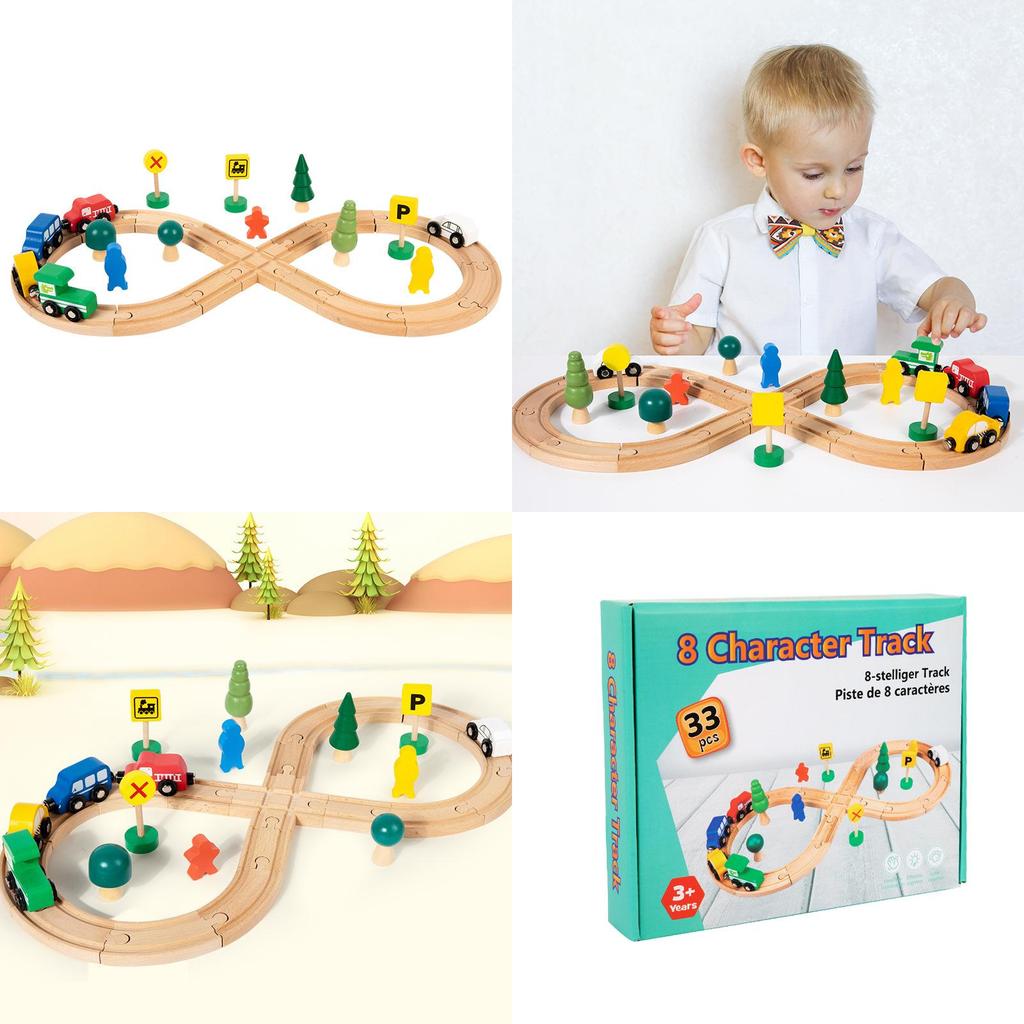 Wooden Childrens Train Track Toy For Creative Play And Development