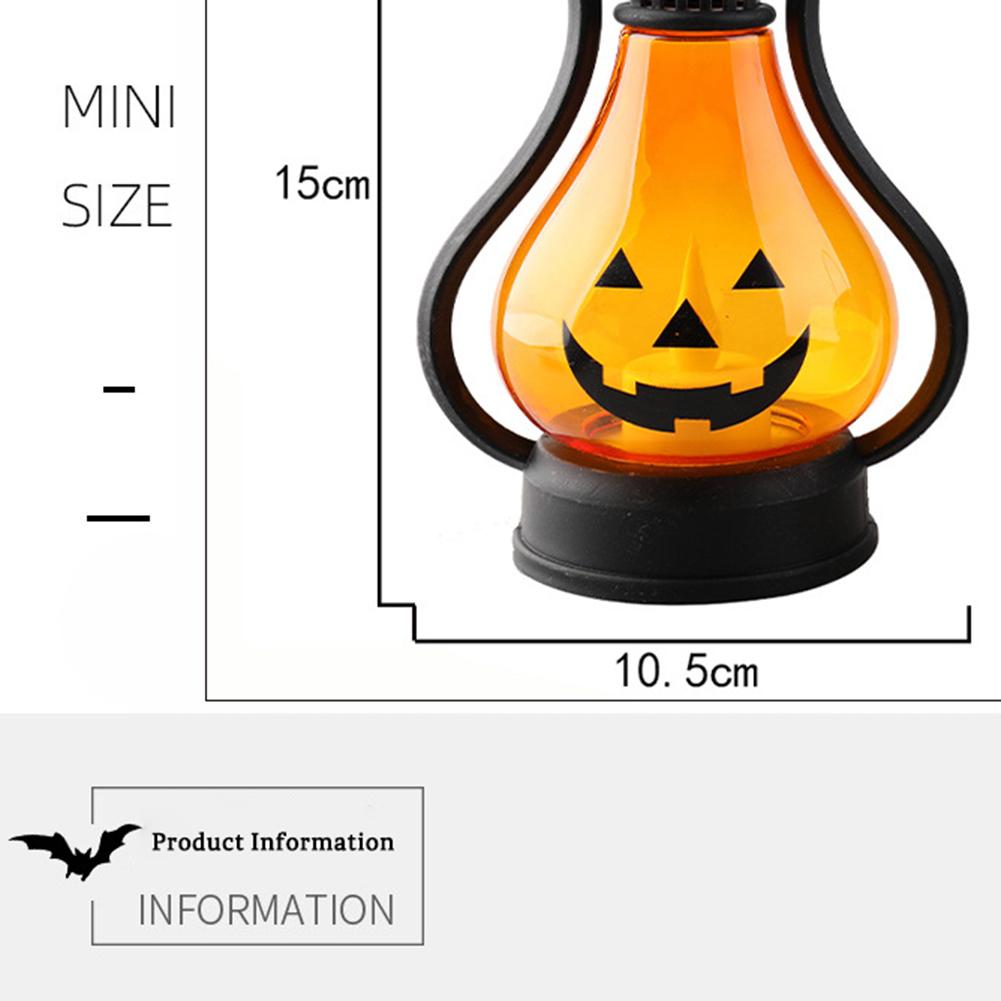 Halloween LED Candle Lamp Battery Powered Portable Lightweight Wind Light Desktop Ornament Halloween Decor Props (10.5 x 15cm)