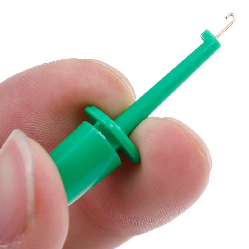 Mini 12Pcs Single Test Hook Clip Test Probe For Electronic Testing IC Grabber Large Round Crocodile Clip Hook Test Clip