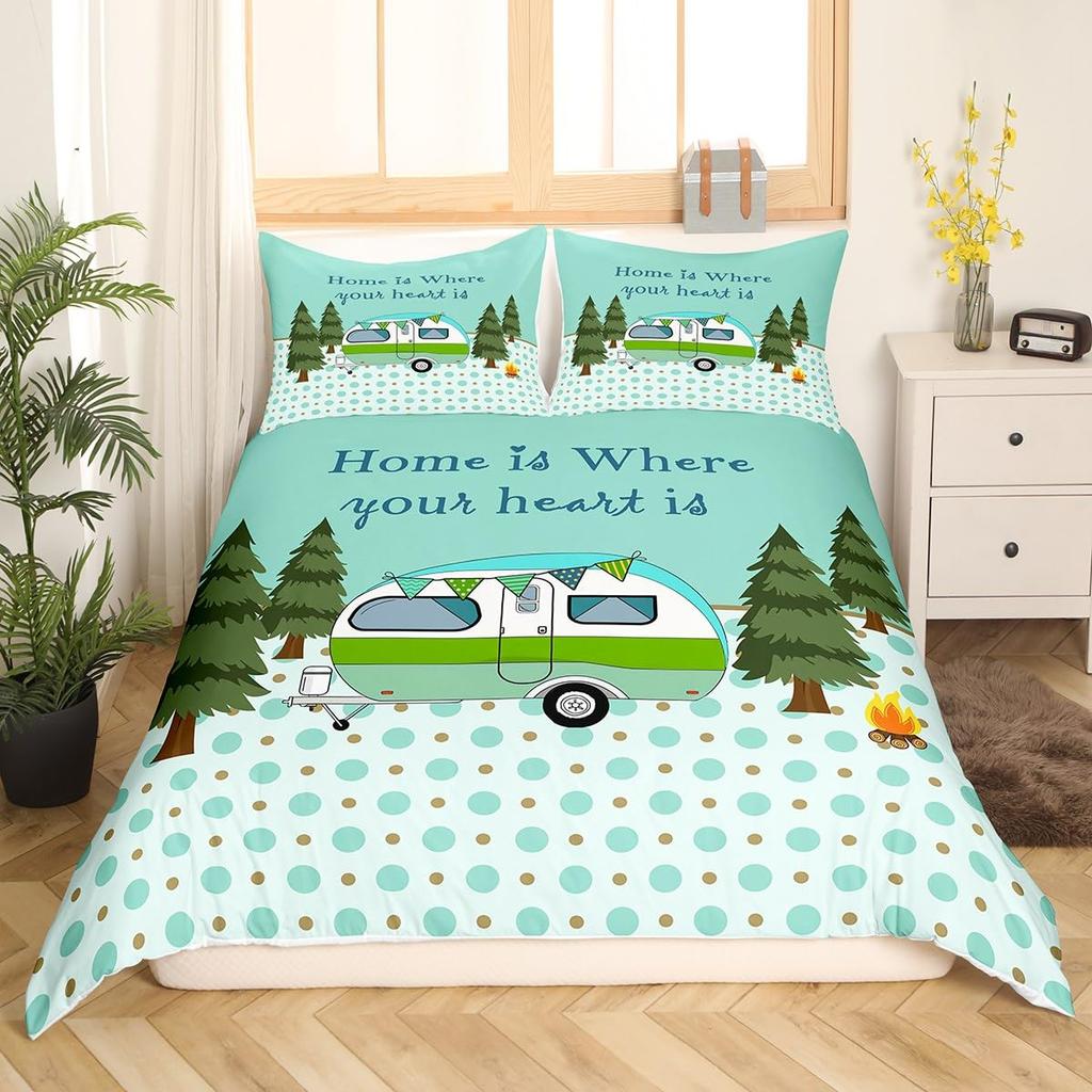 Green Theme Duvet Covers For Kids Adults Queen King Size Single Bed Double Bed With 1 Quilt Cover 2 Pillowcases Lightweight Down