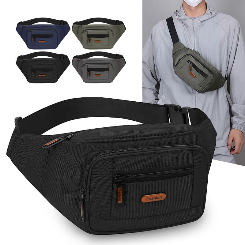 Waist Bag Men's Lightweight Chest Bag Oxford Shoulder Crossbody Bag
