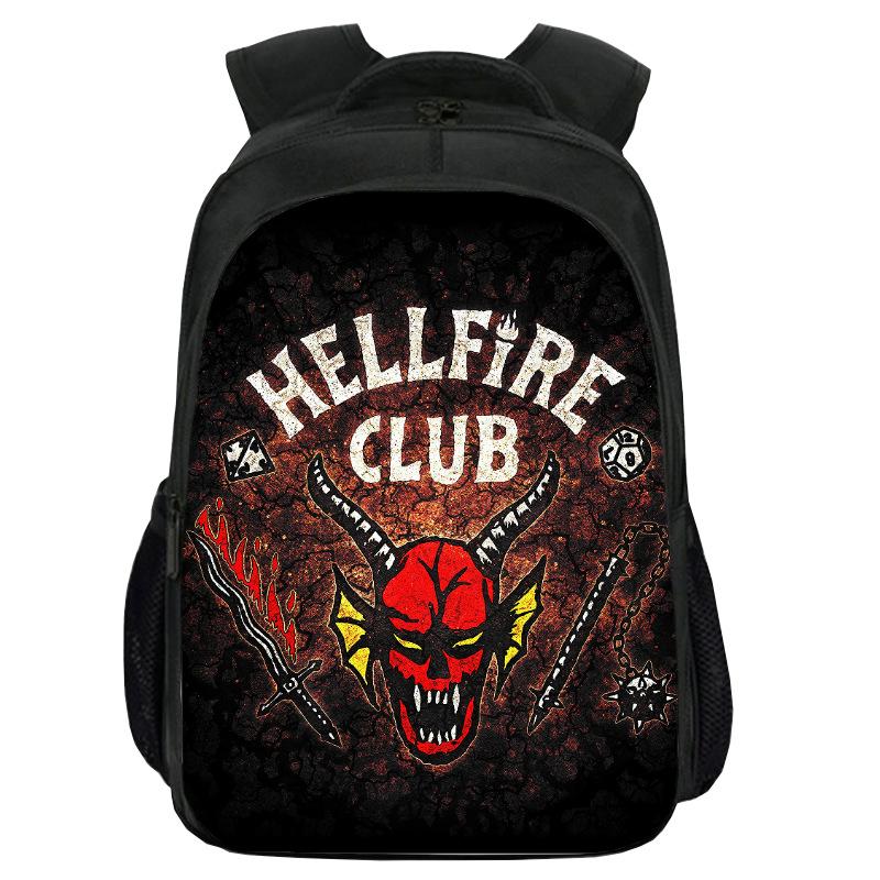 Printed Stranger Things Peripheral Double-Layer Schoolbag, Cartoon Stragner Things Student Computer Backpack