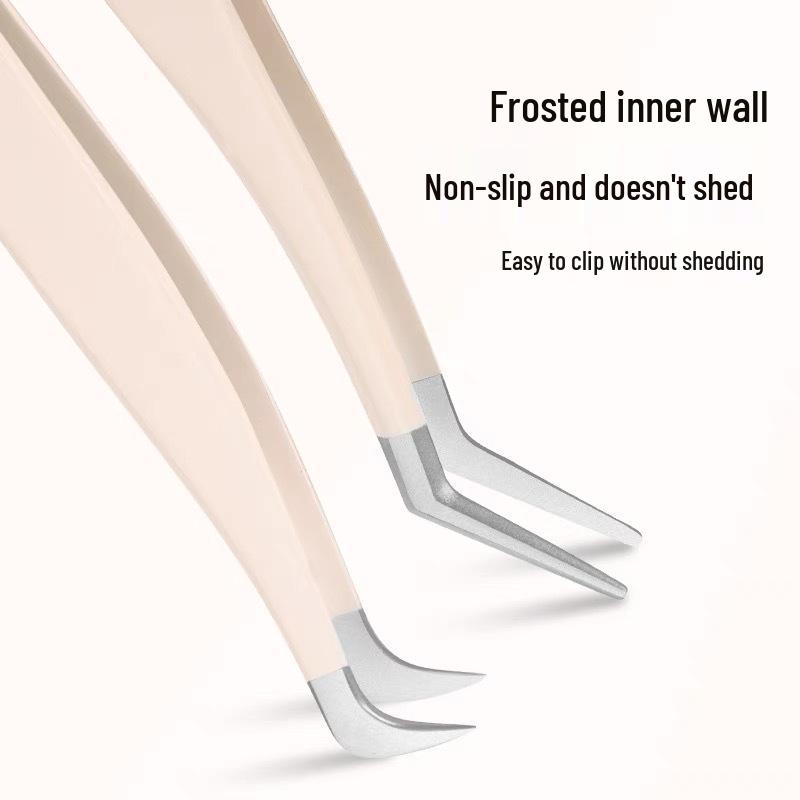 Spot False Eyelash Tweezers - Round Head Gold Feather High-Precision Blooming Tweezers for Eyelash Extensions.
