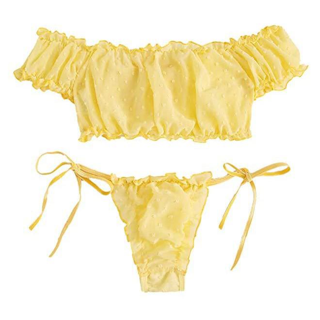 European and American Sexy Off-the-Shoulder Lingerie Set