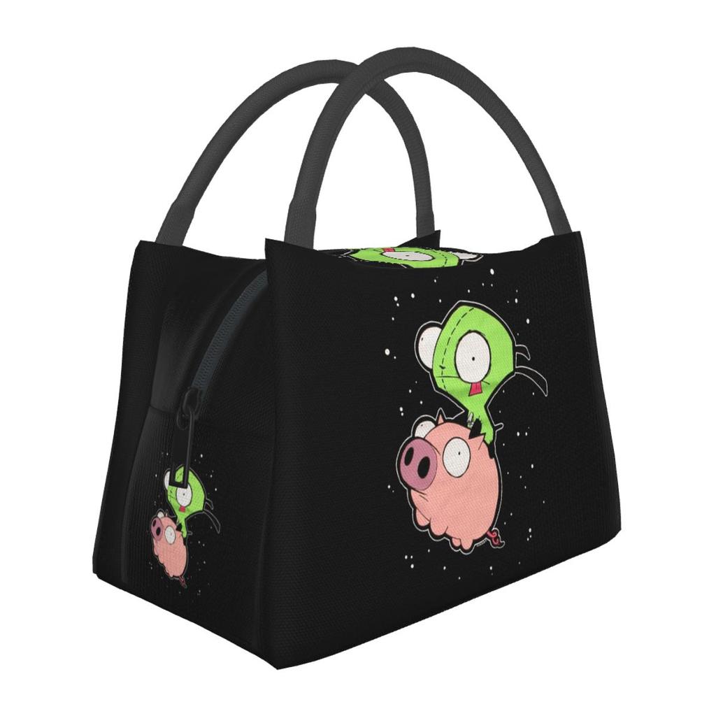 Invader Zim Art Insulated Lunch Bag for Women Picnic Storage Food Boxes Portable Container Cooler Thermal Lunch Box Tote