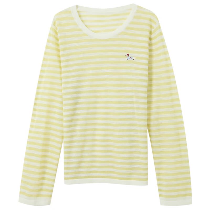 SanCai 2025 Autumn Relaxed Embroidered Striped Knit Pullover