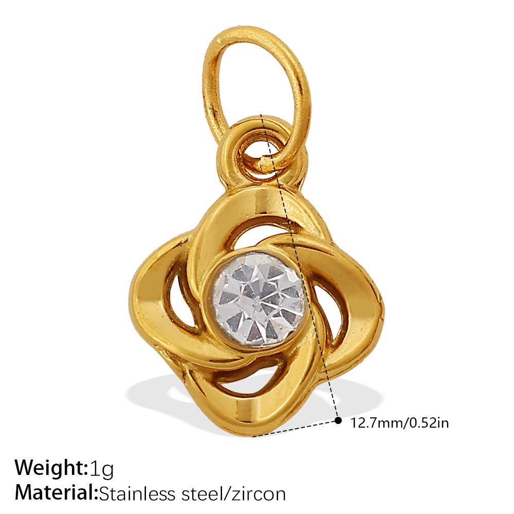 European & American Creative Floral Series Titanium Steel Pendant: Luxurious DIY Necklace & Bracelet Accessory.