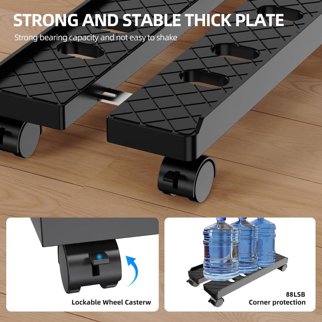 Adjustable Computer Tower Stand Fits PC Mobile CPU Stand Ventilated PC Tower Stand Under Desk CPU Holder for Desk Accessories