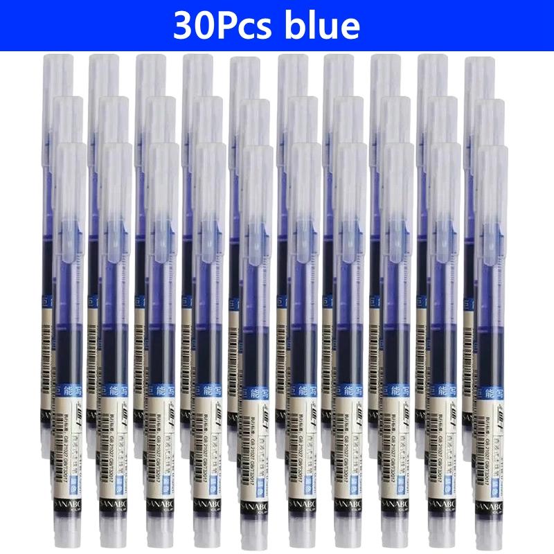 3-100 Pcs Straight Liquid Ball Pen Signature Gel Pen 0.5mm Black Blue Ink School Office Ball Pen School Office Supplies Writing