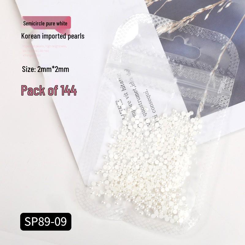 Korean Iridescent AB Pearl Nail Art Stickers - Various Sizes & Shapes