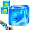 Noctilucent Squishy Ocean Cube Fun Blue Slow-Rising Squishy Toy Squeeze Stress Relief Portable Relaxing Fidget for Small Gift