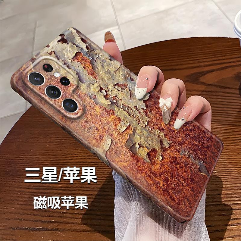 Industrial Wind Rust Old Isn't Retro Mottled Rust Mobile Phone Case Samsung S25Plus Film Case Anti-drop Light and Thin