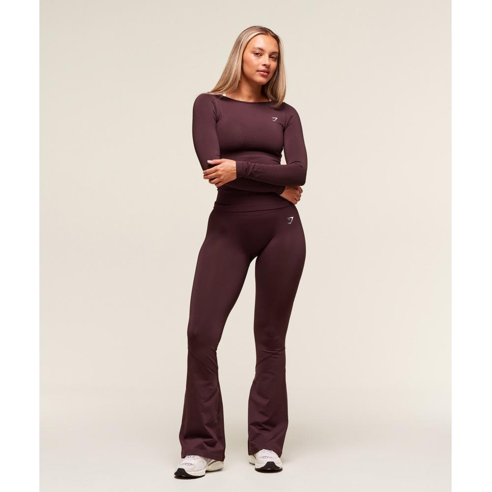 Gymshark Everyday Seamless Wide Neck Long Sleeve Top Cherry Purple B5b5f Pcds