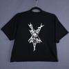 Schmutzige Kinder Black Metal Grafik T-Shirt Größe 2 Medium Kastenförmig Verkürzt Muster-T-Shirt Unisex T-Shirt